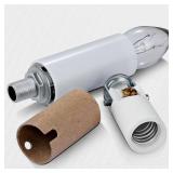 E12 Ceramic Candelabra Socket,E12 Light Bulb Socket with Pipe Fixing Bracket,Candelabra Base Bulb Lamp Holder with White Candle Cover Sleeves