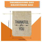 Shappy 20 Pieces 5 x 7 Inch Thankful for You Drawstring Bags Thanksgiving Day Burlap Bags with Drawstring Present Bags Thank You Drawstring Bags for Wedding Thanksgiving Favors Party DIY Craft