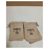 Shappy 20 Pieces 5 x 7 Inch Thankful for You Drawstring Bags Thanksgiving Day Burlap Bags with Drawstring Present Bags Thank You Drawstring Bags for Wedding Thanksgiving Favors Party DIY Craft