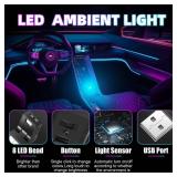 Frienda 2 Pcs Mini USB LED Light Car LED Interior Lighting 5v RGB Portable Ambient Lighting Adjustable 8 Color and Brightness Smart USB Night Lamp for Cars Laptop Keyboard Atmosphere, Type A - Retail: