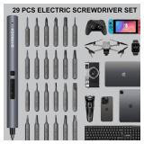 SHARDEN Mini Electric Screwdriver, 29 in 1 Small Electric Screw Driver Kit with 24 Magnetic Bits, Precision Cordless Repair Tool for Phone, Camera, Laptop, Watch - Retail: $24