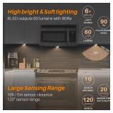 STAR-SPANGLED 3 Pack 2.8 Motion Sensor Lights Indoor AAA Battery Operated, Stick on LED Puck Light for Stairs, Under Cabinet, Closet, Warm White - Retail: $9