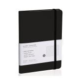 EMOMAS Lined Journal Notebook Hardcover Notebook for Men & Women Journals for Writing, Work, School, Home & Daily Notes, 160 Pages Medium A5, 5.7"x8", 100 gsm Thick Paper (Black) - Retail: $8