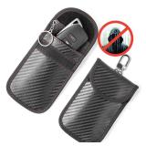 Vammcht Upgraded Faraday Bag for Key Fob (2 Pack), Premium Faraday Key Fob Protectorâ Car RFID Signal Blocking, Car Security Protection, Anti-Theft Pouch, Anti-Hacking Case Blocker Black - Retail