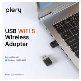 PLERY USB WiFi Adapter for Desktop PC, 5G 2.4G Dual Band WiFi Dongle 802.11AC 650Mbps Wireless Network Adapter for Laptop, Compatible with Windows 11/10/8.1/8/7/XP, Built-in Driver Network Card - Reta
