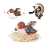 Potaroma Cat Toys Rechargeable Flapping Bird Sparrow, Lifelike Chirp Tweet, Touch Activated Kitten Toy Interactive Cat Exercise Toys for All Breeds Cat Kicker Catnip Toys 4.0 Inches - Retail: $13