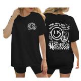 Momhood Some Days I Rock It Shirt - Overstimulated Moms Club Shirts - Skeleton Hand It Rocks Me Apparel - Gift for Mom On Mother