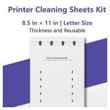 Laser & Inkjet Printer Cleaning Sheet, Reusable 8.5 x 11 Inch Letter Size Printer Cleaner Paper for Computer Scanner Copier Fax Roller Cleaning Sheet Kit - 10 Sheets