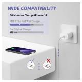 iPhone Charger Fast Charging,[MFi Certified] 2Pack 20W Type C Fast Charger Block with [10FT&6FT] USB C to Lightning Cable Compatible for iPhone 14/13/12/11 Pro Max/Xs Max/XR/X,iPad - Retail: $9