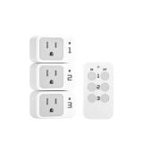 Remote Control Outlet, TESSAN Electrical Light Switch, Plug in Wall Plug with ON/Off Switch for Indoor String Lights, Lamps, Home Small Appliances, 100ft Range (1 Remote + 3 Outlets) - Retail: $29