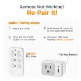 Remote Control Outlet, TESSAN Electrical Light Switch, Plug in Wall Plug with ON/Off Switch for Indoor String Lights, Lamps, Home Small Appliances, 100ft Range (1 Remote + 3 Outlets) - Retail: $29