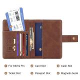 Passport Holder Wallet Cover Personalized Letter A-Z Travel Wallet RFID Blocking Passport Cover Wallet Case for Travel Passport Book Holders for Women and Men, Brown-J - Retail: $12