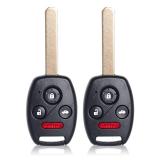 MechanMagic 2PCS Key Fob Remote Replacement Fits for Honda Civic EX Si Hybrid 2006 2007 2008 2009 2010 2011 2012 2013 Acura Mdx 2007-2013 N5F-S0084A Keyless Entry 4 Btns Remote Control 35111-SVA-306 -