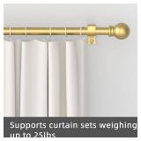 GXOACKJ Curtain Rods for windows 32-48 inch, 5/8 inch Decorative Gold Splicing Heavy Duty Metal Curtain Rod set with Brackets - Retail: $8