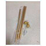GXOACKJ Curtain Rods for windows 32-48 inch, 5/8 inch Decorative Gold Splicing Heavy Duty Metal Curtain Rod set with Brackets - Retail: $8