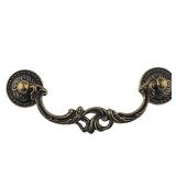 MuDuJia 4-Pack 3-1/2 Inch Centers Vintage Style Antique Bronze Bail Drawer Pull Drop Swing Handles Cabinet Knob Kitchen Hardware 3.5" 89 mm Centers (4) - Retail: $17
