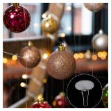 Aeaocvo 100 Pack Ceiling Hooks Adhesive Removable Transparent Wall Hanger with Hooks, 0.79 Small Disc Sticky Ceiling Hooks for Festival Wedding Halloween Christmas Party Decor - Retail: $8