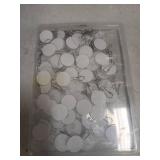 Aeaocvo 100 Pack Ceiling Hooks Adhesive Removable Transparent Wall Hanger with Hooks, 0.79 Small Disc Sticky Ceiling Hooks for Festival Wedding Halloween Christmas Party Decor - Retail: $8