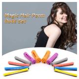 120Pcs Hair Perm Rods Set, 6 Sizes Plastic Hair Cold Wave Rods, Heatless Perming Rods Hair Curlers Rollers with Pintail Comb for Long Short Straight Curly Natural Hair DIY Hairdressing Styling Tools -