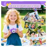 Kids Camera for Girls, 1080P HD Digital Camera with 32GB SD Card, 8MP Sky Purple Camera Toy for 3-12 Year Old Girls, Birthday Gift with 6 Filters, 20 Frames Video (Light Purple) - Retail: $28