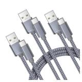 Basesailor USB Type C Charger Cable 3-Pack 3.3/6.6/10FT,Charging Power Cord for Kindle Fire HD 7 12th 2022,10 9th 2019,HD 8 10th 2020,11th 2021 Generation,Samsung Galaxy A03s A13 A53 S10,Steam Deck - 