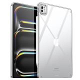 JETech Clear Case for iPad Pro 11-Inch M5/M4 2025/2024 (6th/5th Generation), Anti-Yellowing Transparent Shockproof Slim Tablet Back Cover with Hard PC Back and Soft TPU Bumper - Retail: $12