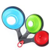 Large Small Funnel Set of 3, Food Grade Mini Funnels for Kitchen Use, Silicone Collapsible Funnels, Wide Mouth Canning Funnel for Mason Jars, Filling Bottles, Flask, Tiny Spice, Cooking Water YLYL - R