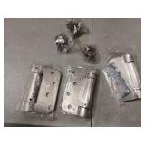 Haidms 3 Pack Self Closing Door Hinges 4 Inch Brushed Nickel Spring Hinge Adjustable Tension with 5/8" Radius Corner for Garage Exterior Interior Door - Retail: $12