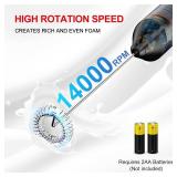 Bonsenkitchen Powerful Milk Frother for Coffee, Fast Handheld Drink Mixer with Stainless Steel Whisk, Battery Operated Hand Frother Stirrer Wand-Black - Retail: $7