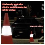 12 inch Traffic Safety Cones with Reflective Collars,[4 Pack]Orange Soccer Training Cones| Parking Cones| Construction Cones|Road Cones for Parking lot, Driveway, Sport and Driving Training. - Retail: