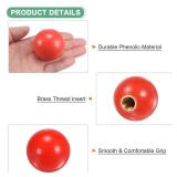 M METERXITY 3-Pack Threaded Ball Knobs, M12 Female Thread 40mm Dia. Thermoset Ball Knob for Lathe/Machine/Lawn Mowers, Round Phenolic Brass Insert Lever Handle [Red] - Retail: $15