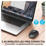 ACOZYKITTEN Wireless Mouse for Portable Computer, 2.4G Noiseless Mouse with USB Receiver, Ergonomics Cordless Optical Silent Mice for Windows PC, Tablet, Laptop, Mac- Gray & Black - Retail: $13