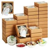 Teenyyou 31 Pack Wedding Favors for Guests Small Ceramic Bowls Bulk Gifts Set 3.3 Inch Sage Green Verdure Design Mini Dipping Bowl Sauce Dish with Cards Box for Party Shower Favor Souvenir