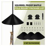 2 Pack Squirrel Baffle for Bird Feeder Pole, Outside Pole Mount Bird House Guard for Outdoor Shepherds Hook (2 Pack-16 inch) - Retail: $20