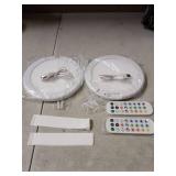 Rodalims Shower Lights for Inside Shower - 2 Packs Rechargeable Ceiling Light with Remote, Color Changing & White Timing Light, Motion Sensor Battery Powered Shower Lamp for Bathroom Closet Patio - Re