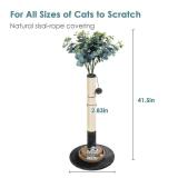 Cat Scratching Post, 35 Inch Tall Cat Scratcher Cat Tree Tower with Hanging Ball for Indoor Cats Adults,Eucalyptus Sisal Rope Kitten Scratch with Interactive Mouse Cat Toy