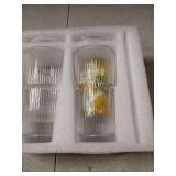 Puraville 2 Pack 20oz Glass Cups with Lids and Straws, Vintage Ribbed Glassware for Whiskey Cocktail Beer, Mason Jar Drinking Glasses Tumbler Iced Coffee Cup - Retail: $17