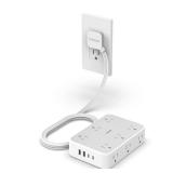 TESSAN Surge Protector Power Strip, 5FT Flat Extension Cord with Multiple Outlets, 12 Outlet Extender with 4 USB (2 USB-C), Flat Plug Power Strip, 1800J Surge Protection, Office, Dorm Essentials - Ret