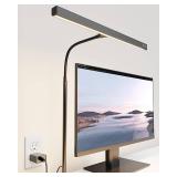 SUPERDANNY LED Desk Lamp for Office Home, Eye-Caring Desk Light with Adjustable Gooseneck, 12W Touch Control Dimmable Brightness, Architect Clamp Lamp with USB Adapter for Reading Study Workbench - Re