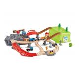 Hape Railway Bucket Builder Set | 50-Piece Multi-Color Wooden Train Set Toy, Construction Building Kit for Kids - Retail: $63