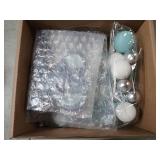 32 PCS Elephant Cake Decoration with Mini Elephant Blue White Pearl Balls for Elephant Theme Birthday Supplies (BLUE) - Retail: $10