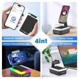 Kingamei Gift for Women & Men | 3-in-1 Bluetooth Speaker, Cell Phone Stand & Portable Wireless Lanyard with Light | Unique Birthday Gift for Dad, Mom, Husband | Cool Tech Gadget - Retail: $24