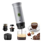 Lmozim Portable Coffee Maker, Espresso Machine for camping, Travel Coffee Maker with USB-C, 3-in-1 Small Espresso Machine with Ground Coffee & Capsules (NSDG) for RV, Hiking, Office(Silver) - Retail: 