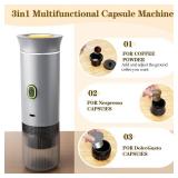 Lmozim Portable Coffee Maker, Espresso Machine for camping, Travel Coffee Maker with USB-C, 3-in-1 Small Espresso Machine with Ground Coffee & Capsules (NSDG) for RV, Hiking, Office(Silver) - Retail: 