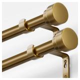 Oneach 2-Pack Heavy Duty Curtain Rods for Windows 66 to 120 Inch, 1 Inch Pole Adjustable Curtain Rod with Easy Installation and Modern Design (Gold, 16 to 120 Inch) - Retail: $50