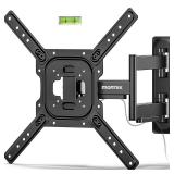 monTEK Full Motion TV Wall Mount for 23-65 Inch Flat & Curved TVs and Monitors, Swivel & Tilt Articulating Bracket, Max VESA 400x400mm, Holds up to 77 lbs, Perfect Center Design - Retail: $25