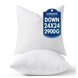 MIULEE 24x24 Pillow Inserts,Down Alternative Pack of 2 Euro Decorative Throw Pillows for Sofa Couch Bed, Ultra Soft Fluffy Bed Sleeping Form - Retail: $35