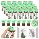 Wettarn 24 Sets Cactus Positive Gifts Cute Stress Balls with Believe in Yourself Gift Boxes Bulk Party Favors for Students Coworkers Employees School Office Relief Inspirational Desk Accessories - Ret