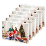 HRSDEIE 4x6 Acrylic Picture Frames 6 Pack, Premium Acrylic Photo Frame Magnetic Picture Frames Clear Double Holder-Sided, Free Standing Desktop Display, Best Gift for Family, Baby, Friend - Retail: $3