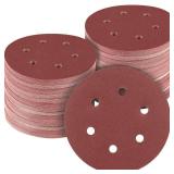 100 PCS 6 Inch Sanding Discs 120 Grit, 6 Hole Hook and Loop Sandpaper, Round Orbital Sand Paper Discs for Sander - Retail: $18